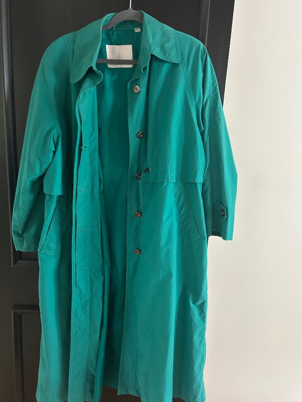 Teal button up trench coat (London fog)